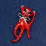 Kitty Brooch Red-Black with Acrylic