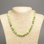 Necklace 'Colors of Summer' white-green smooth beads, 8 mm diameter, approx. 50 cm long, made of white jade (synthetic-dyed)
