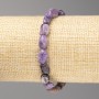 Charoite stone bracelet, oval 8x12 mm beads, on elastic, length 18 cm+