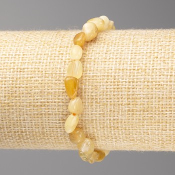 Citrine gemstone bracelet with faceted beads, 7×7 mm diameter, on elastic, length 18 cm
