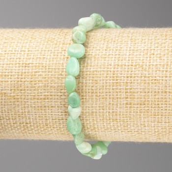 Chrysoprase Stone Bracelet, Tumbled Beads, 8x10 mm Diameter ± on Elastic, Length 18 cm+