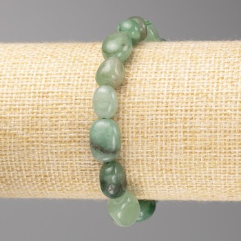 Faceted Jade Bead Bracelet, 8×12 mm diameter, on elastic cord, length 18 cm+