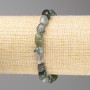 Bracelet of Moss Agate Stone, Faceted Bead, 8×10 mm diameter ±, on Elastic, Length 18 cm