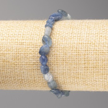 Kyanite stone bracelet with faceted beads, diameter 7×10 mm ± on elastic cord, length 18 cm+