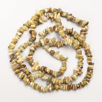 Grossular Garnet Beads, Natural Stone Chip on Thread, Diameter 7x3 mm, Length 82 cm