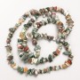Green Jasper Beads on Thread, Natural Stone Chip, Diameter 9x3 mm, Length 80 cm ±