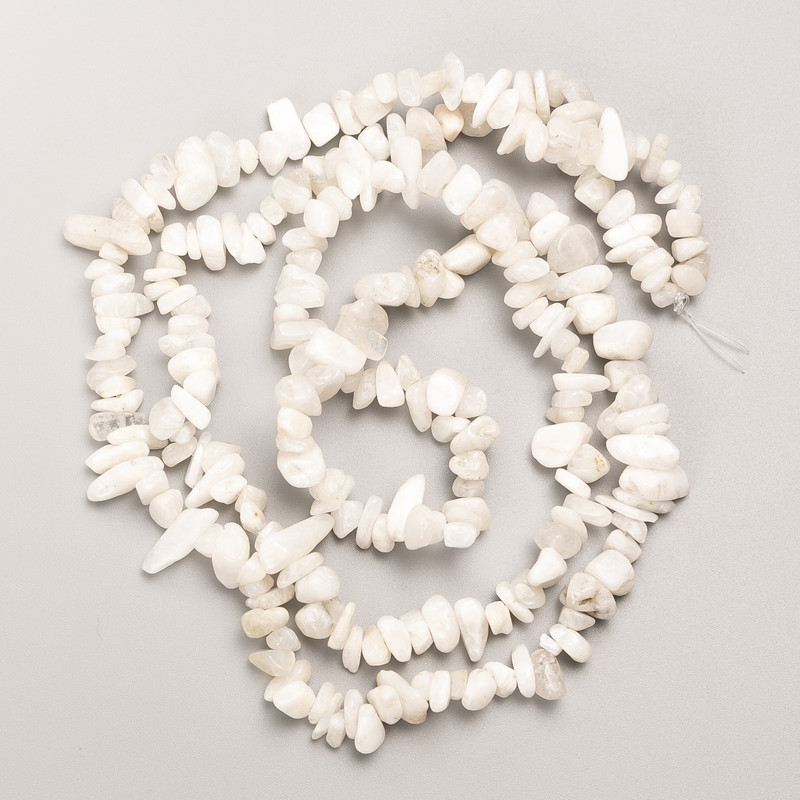 Adularia Beads, Natural Stone Chip on Beading Thread, Diameter 8×4 mm, Length 80 cm ±