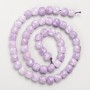 Beads Lavender Amethyst natural stone faceted cube on a thread, diameter 7 mm±, length 38 cm+