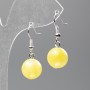 Earrings Citrine (acrylic) smooth bead, 12.5 mm diameter, 3.5 cm length