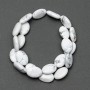 Kaholong Beads, natural stone, oval, 13×18×6 mm, length 40 cm on a beading thread