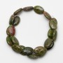 Heliotrope Jasper Beads, Natural Stone, Oval, 13×18×6 mm, 40 cm on thread