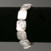 Rectangular Baroque Pearl Bracelet in Gasoline Shade, 14x16 mm diameter, 18 cm length (stretch)
