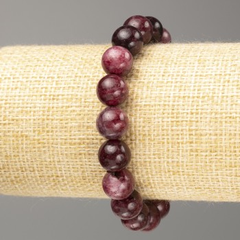 Tourmaline bracelet with smooth beads, 10 mm diameter, length 18 cm (stretch)