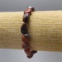 Red Jasper Bracelet, natural stone, faceted, 8x13 mm diameter, 18 cm (stretch)