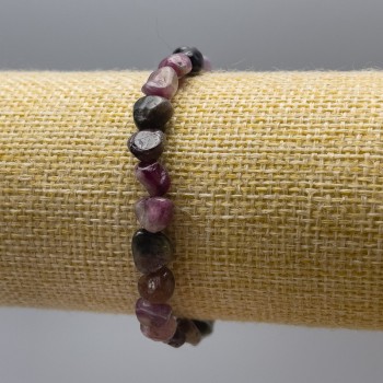 Bracelet with natural tourmaline faceted beads, diameter 5x7 mm, length 18 cm (stretch)