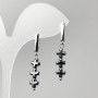 Hematite Cross Earrings, 6×20 mm diameter, about 40 mm long