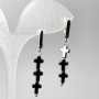 Earrings Hematite Crosses, diameter 6.5×26 mm, length 45 mm