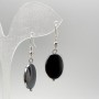 Oval Hematite Earrings, diameter 13×18 mm, length 40 mm