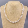 River Pearl Necklace, round, 9–10 mm diameter, length 47 cm