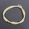 Toned yellow mother-of-pearl beads, disc-shaped, 4x2 mm diameter, 40 cm length on thread