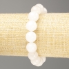 White Quartz Bracelet (Acrylic) Smooth Beads, 12mm Diameter, 18cm Length (Stretch)