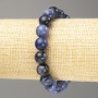 Sodalite bracelet, natural stone, smooth round beads, diameter 10.5 mm, length 18 cm (stretch)