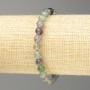 Fluorite Bracelet of Natural Stone, Smooth Beads, 6.5 mm Diameter, 18 cm Length (Stretch)