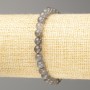 Bracelet Labradorite natural stone smooth beads, 6 mm diameter, 18 cm length (stretch)