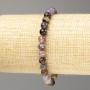Tourmaline Bracelet with Natural Stone, Smooth Bead, 6 mm Diameter, 18 cm Length (Stretch)