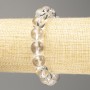 Bracelet with Rock Crystal Smooth Beads, Diameter 12 mm, Length 18 cm (Stretch)
