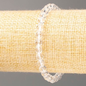 Bracelet Mountain Crystal Faceted Bead, 6mm Diameter, 18cm Length (Stretch)