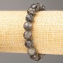 Labradorite Bracelet, natural stone, faceted bead, 10 mm diameter, 18 cm length (stretch)