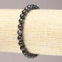 Elastic bracelet made of natural iolite with smooth beads, 6.5 mm diameter