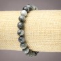 Elastic bracelet with natural Hawk's Eye smooth beads, diameter 8 mm (±)