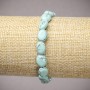 Elastic Turquoise Bracelet with Smooth Oval Beads, 10x8 mm, length 18 cm+