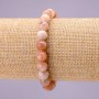 Bracelet with natural selenite — smooth beads, diameter 8(±)mm, on elastic, length 18 cm