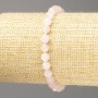 Pink Quartz Bracelet, Faceted 6 mm Bead, 18 cm Length (Stretch)