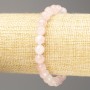 Bracelet Rose Quartz natural stone, faceted bead, 8 mm diameter, 18 cm long (stretch)