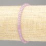 Amethyst Bracelet (Synthetic) Light Lilac Translucent Faceted Rondelle Beads, 4x3 mm, 18 cm (Stretch)