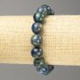 Azurite Bracelet with Smooth Beads, Natural Stone, 12 mm Diameter, 18 cm Length (Stretch)