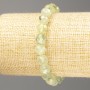 Prehnite natural stone bracelet with a faceted bead, 8 mm diameter, 18 cm length (stretch)