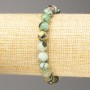 Bracelet with natural chrysocolla and faceted lapis lazuli bead, 8 mm diameter, 18 cm length (stretch)