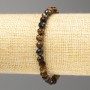 Bracelet with natural stones Tiger's Eye, Hawk's Eye, and Bull's Eye, faceted beads, diameter 6mm, length 18cm (stretch)