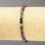 Bracelet made of natural zoisite, faceted bead, 4mm diameter, 18cm length (stretch)