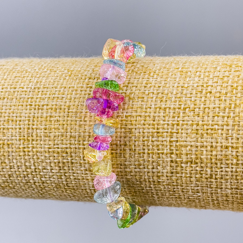 Bracelet 'Assortment' natural stone chips, diameter 8x4 mm, length 18 cm (stretch)