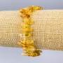 Bracelet with natural citrine, chip 'needle' shape, 12x5 mm ±, with seed beads, 3 mm ± diameter, length 18 cm (stretch)