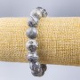 Bracelet Gray Ocean Jasper (Synthetic Acrylic) Smooth Beads, 12mm Diameter, 18cm Length (Stretch)