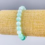 Larimar bracelet, natural stone, smooth beads on thread, 8 mm diameter, 18 cm length (stretch)