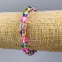 Bracelet with opal glass in assorted colors, smooth beads, 8 mm diameter, 18 cm length (stretch)