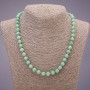 Natural Stone Necklace Burmese Jadeite Smooth Beads, diameter 8 mm (±), length 45 cm